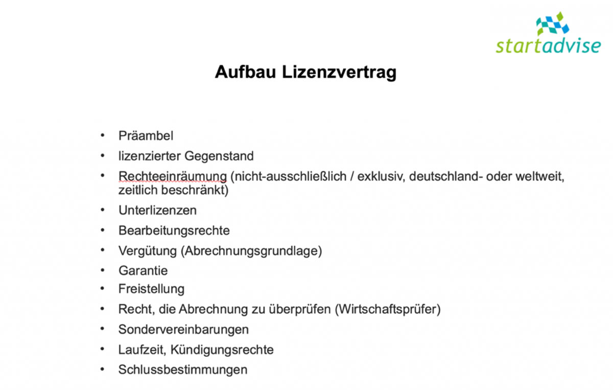 Urheberrecht Aufbau Lizenzvertrag - Ihr Rechtsanwalt für Urheberrecht Recht